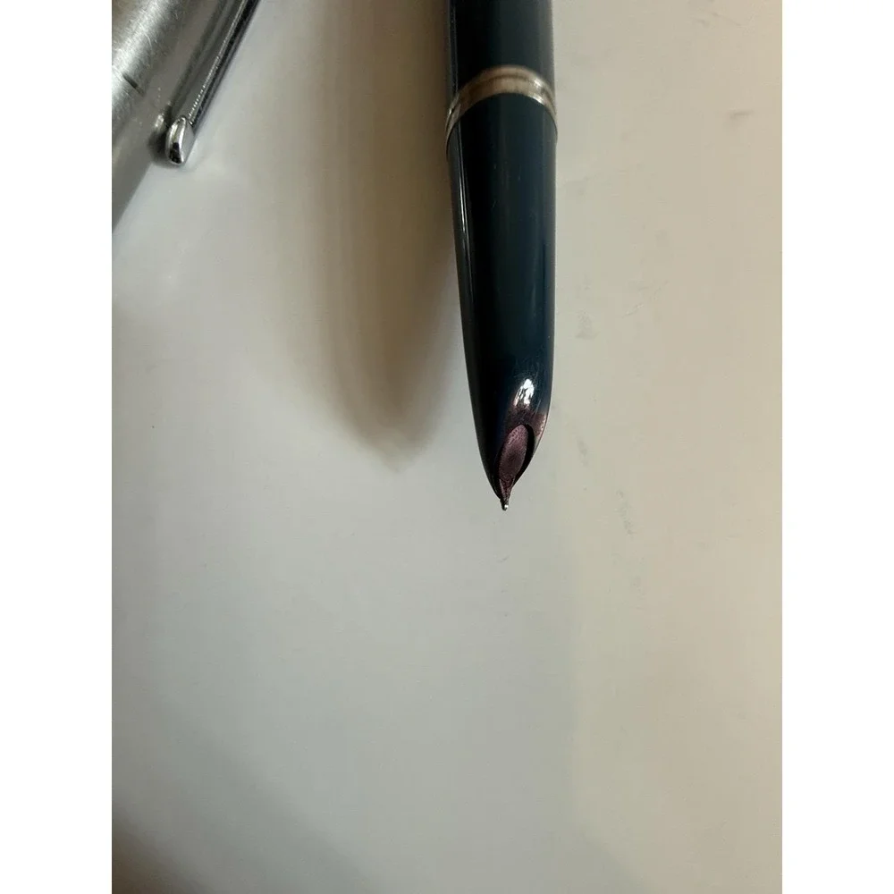 1950 Parker 51 fountain pen and mechanical pencil, Teal Blue